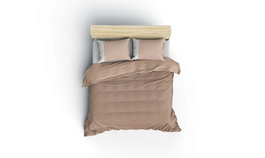 L'essentiel linge de maison Juego de funda de edredón doble ranforce Visón y crema